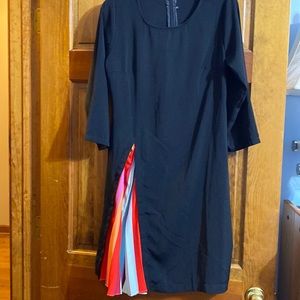 Ladies Rainbow Block Pleated A-Line Dress